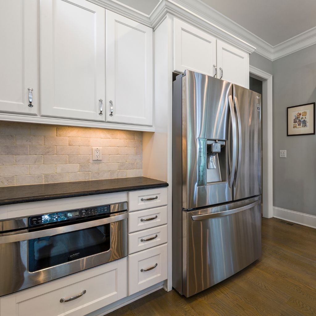 New drawer microwave installed next to a new silver